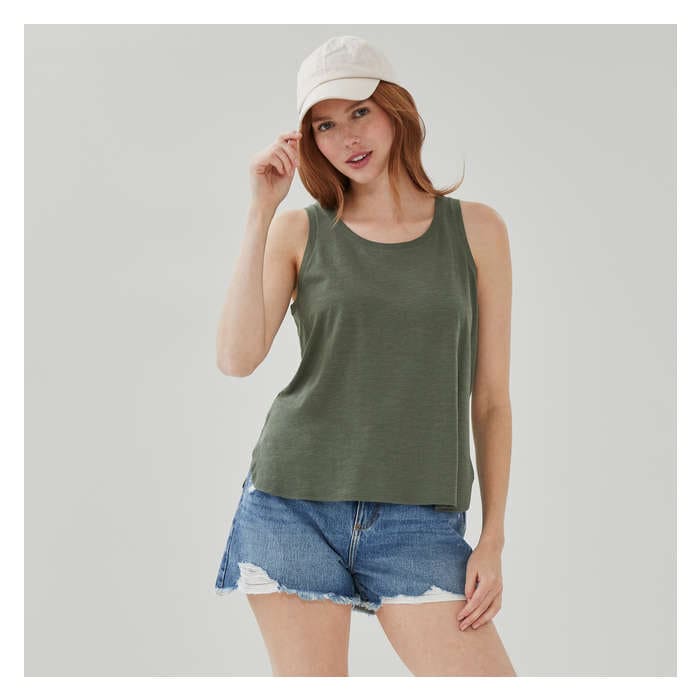 Aux Femmes Tanga en coton - Olive Foncé